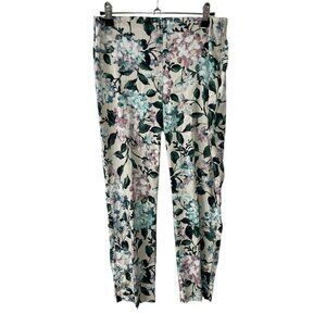 J. Jill Linen Stretch Floral Crop Pants Size Petite XS